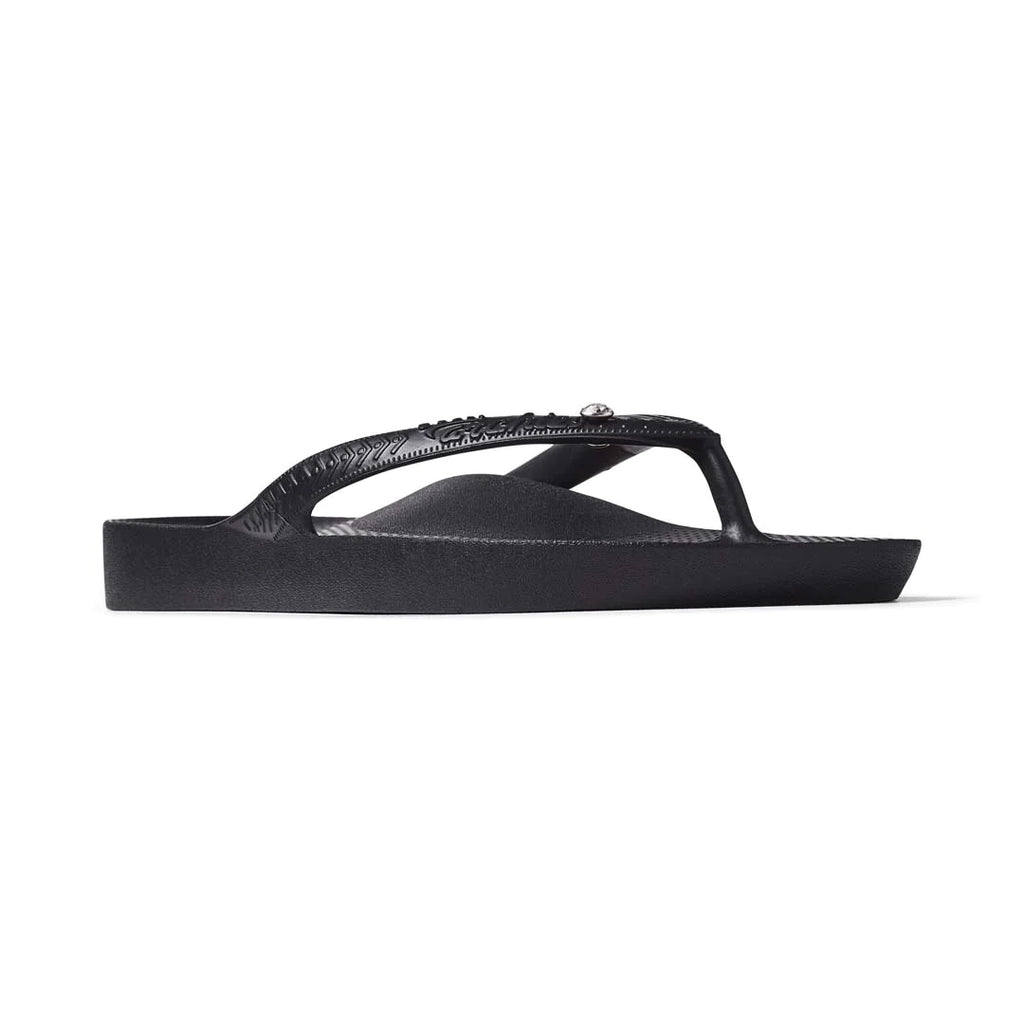 Arch Support Flip Flops - Classic - Crystal Black
